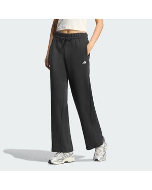 adidas Essentials Small Logo Feel Cosy Open-Hem Trousers - Black