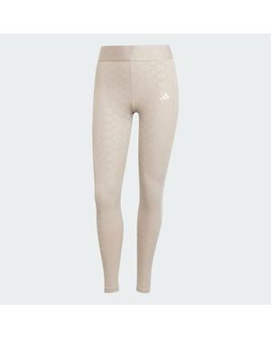 adidas Hyperglam Full-Length Emboss Leggings - White