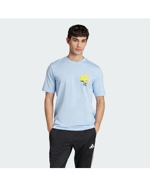 adidas Lounge Still Life Lemons Graphic Tee - Blue