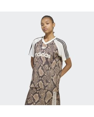 adidas Snake Print Satin Jersey - Black