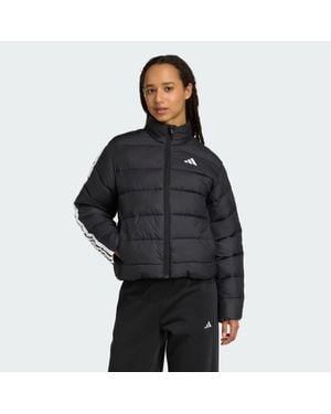 adidas Anorak Aislante Con Capucha Essentials Climawarm 3 Stripes - Negro