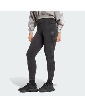 adidas Washed 3-Stripes Leggings - Black