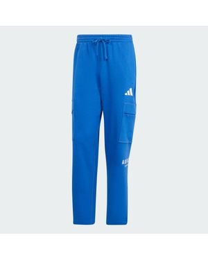 adidas All Szn Fleece Graphic Loose Cargo Trousers - Blue