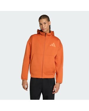 adidas Z.N.E. Full-Zip Hooded Track Jacket - Orange