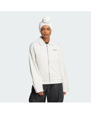 adidas Pinstripe Harrington Jacket - White