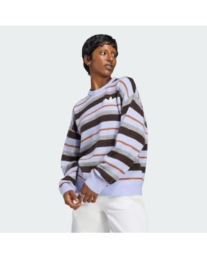 adidas Knit Essentials Sweatshirt, Rundhalsausschnitt, Gestreift - Weiß