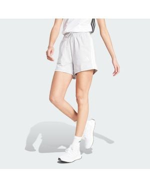 adidas Essentials 3-Stripes Cotton Shorts - White