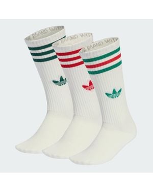 adidas 3-Stripes High Crew Socks 3 Pairs - White