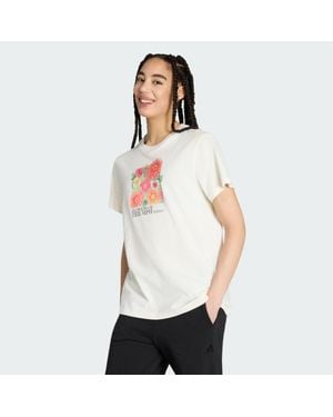 adidas Floral Loose Graphic T-Shirt 2 - White