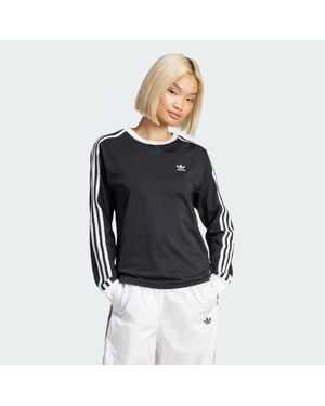 adidas Adicolor 3-Stripes Regular Long Sleeve Tee - Black