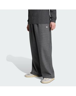 adidas Trefoil Essentials Melange Baggy Open Hem Joggers - Grey