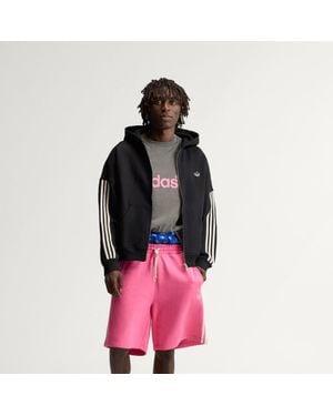 adidas Adisignature 3 Stripes Full Zip Hoodie - Pink