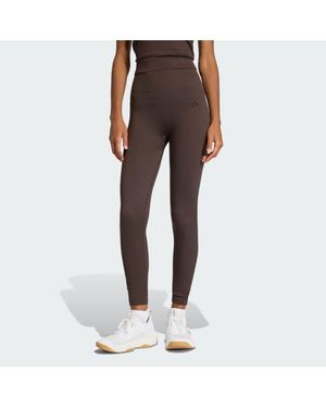 adidas Workout Essentials Full-Length Knit Leggings - Brown