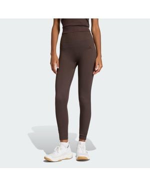 adidas Workout Essentials Full-Length Knit Leggings - Brown