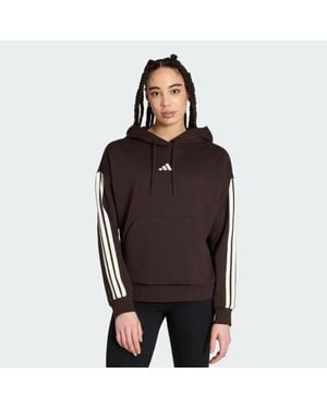 adidas Essentials 3-Streifen Fleece-Hoodie - Braun