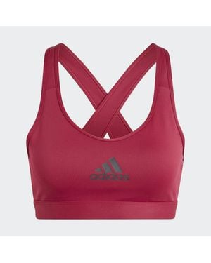adidas Powerreact Train Medium-Support Bra - Red