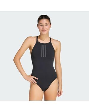 adidas 3-Streifen High Neck 2-Way Straps Peachsoft Badeanzug - Braun