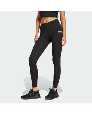 adidas Essentials Linear Cotton Leggings - Black