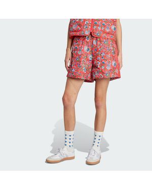 adidas Pantalón Corto Originals X Liberty London Quilted - Rojo