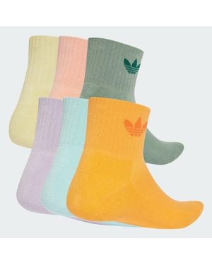 adidas Mid Ankle Socks 6 Pairs - Yellow