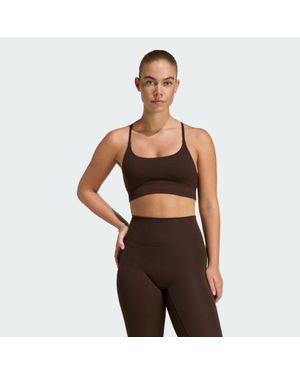 adidas All Me Light Support Rib Bra Long Line Bra - Brown