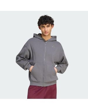 adidas Kit Small Logo Full-Zip Hoodie - Grey