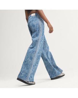 adidas Liberty London Firebird Mid Rise Straight Denim Pant - Blue