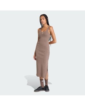 adidas Essentials Rib Tank Maxi Dress Washed - Brown
