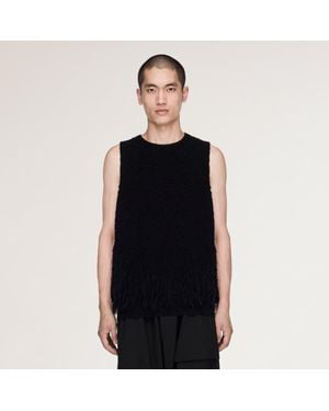 adidas Y-3 Knitted 3 Stripes Fringy Vest - Black