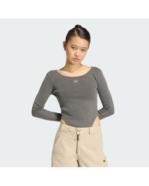 adidas Essentials Rib Longsleeve Bodysuit Washed - Grey