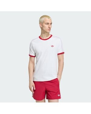 adidas Drop Needle 3-Stripes T-Shirt - Red