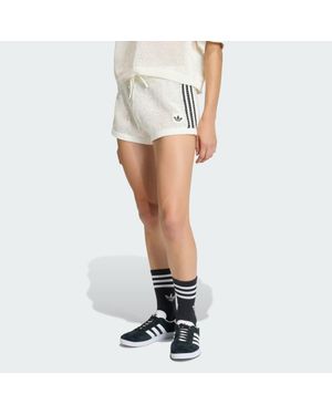 adidas Originals Knitted Crochet Shorts - White