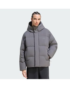 adidas Helionic Down Puffer Hooded Jacket - Grey