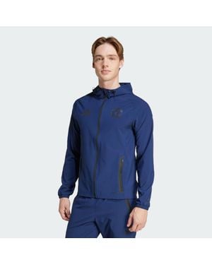 adidas Manchester United Tiro 25 Competition Vis Tech Travel Jacket - Blue