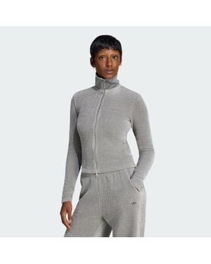 adidas Prem Ess Chenille Cardigan, Reissverschluss - Grau