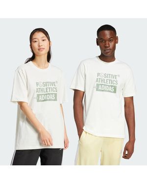 adidas Lounge Verbiage Graphic Tee - White