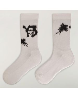 adidas Y-3 Chito Grafik Crew Socken - Weiß