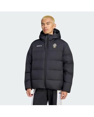 adidas Juventus Turin Climawarm 3-Streifen Puffer Jacke, Kapuze - Blau