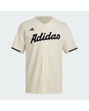 adidas Dugout Full-Button Cotton Jersey - Natural