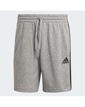 adidas Essentials French Terry 3-Stripes Shorts - Grey