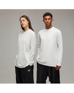 adidas Y-3 Graphic Long Sleeve Long-Sleeve Top - White