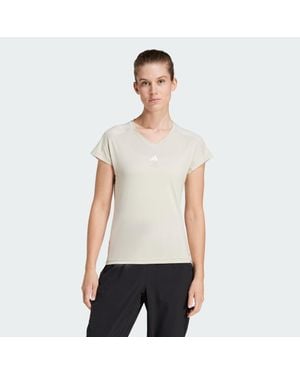 adidas Aeroready Train Essentials Minimal Branding V-Neck T-Shirt - White