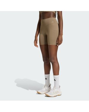adidas Optime Workout 3-Streifen Kurze Leggings - Braun