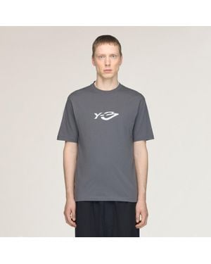 adidas Y-3 Liquid Logo Short Sleeve T-Shirt - Grey