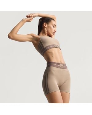 adidas Hyperglam Rib 4 Short Leggings - Natural