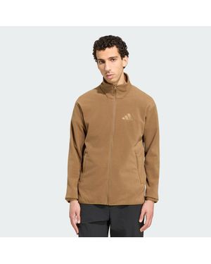 adidas Terrex Multi Essentials Full Zip Fleece Jacket - Brown