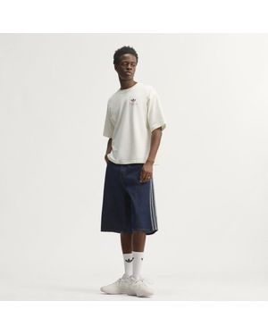 adidas Firebird Adicolor Jorts Mid-Rise Straight Leg - Blue