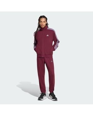 adidas 3-Stripes Fleece Tracksuit - Red