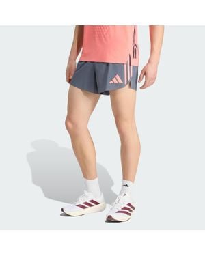 adidas Pantalón Corto Adizero Pro Running Pocket - Azul