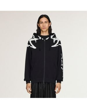 adidas Sudadera Con Capucha Y-3 Chito Graphic De Felpa Con Cremallera - Negro